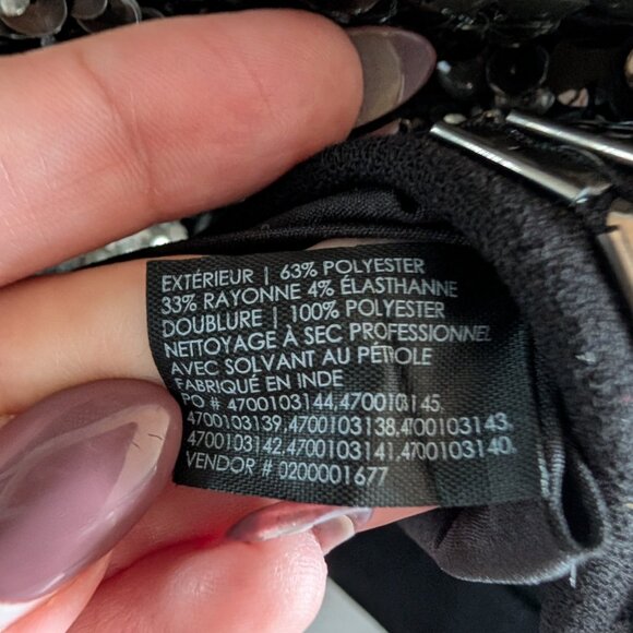 Club Monaco Embellished Black Mini Skirt Size 12 Beaded Sequined Pearl Details - Picture 11 of 12